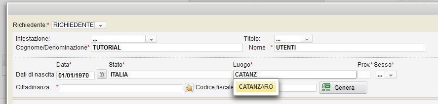 ALCUNI DEI CAMPI SONO DOTATI DI AUTOMATISMI (ad esempio L'INSERIMENTO DELLE PRIME