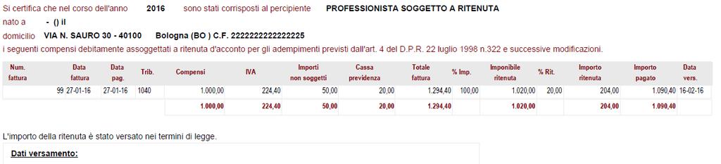 PARTICOLARITA Per far sì che il programma generi questa registrazione bisogna lanciare