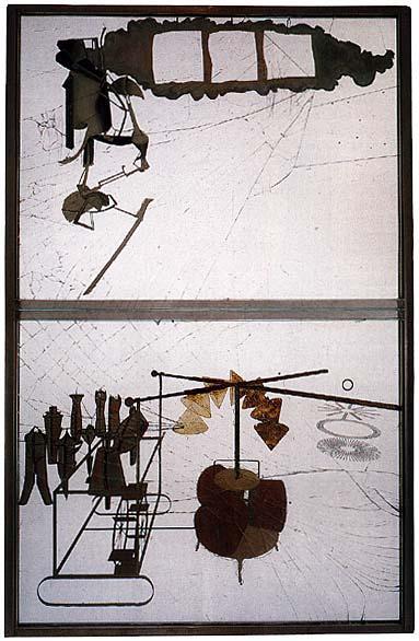 Marcel Duchamp, Il Grande Vetro, 1915-23 Opera dai significati complessi e di non facile descrizione, il Grande Vetro ha, in realtà, un titolo che dice «La Sposa messa a nudo dai suoi Scapoli, anche».