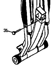 contatto della barra di appoggio posteriore. Inserire in perno 31 nella sede per bloccare in posizione la barra centrale di supporto.