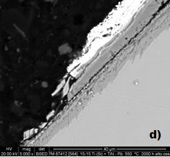 Il campione in esame ha un ricoprimento TiN sottilissimo, con un valore dello spessore compreso tra 1 e 2 µm.