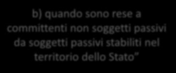 effettuate nel territorio dello Stato a) quando sono rese a soggetti passivi