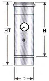 500 250 190 ELEMENTO LINEARE PRELIEVO FUMI CON TERMOMETRO H=500 FOTO DISEGNO D HT H 80 500 440 100 500 440 120 500 440 130 500 440 140