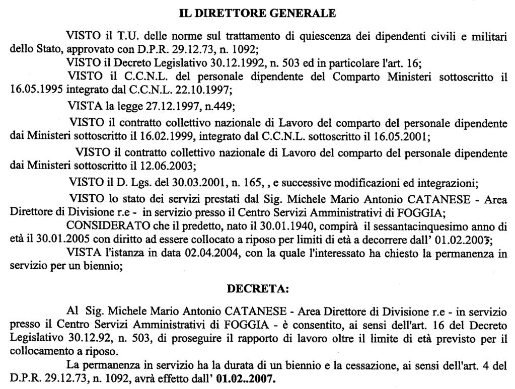 (D.D. 28 settembre 2004 - Visto e registrato all'ufficio centrale del