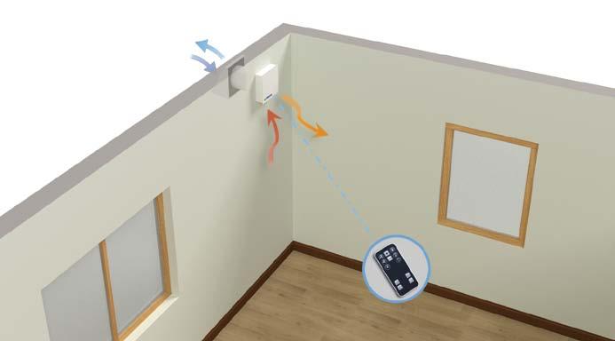 Ventilazione meccanica WHR 60 Funzionamento in modalità singola Il funzionamento in modalità singola prevede l installazione di una sola unità che avvicenda continuamente un periodo di estrazione di