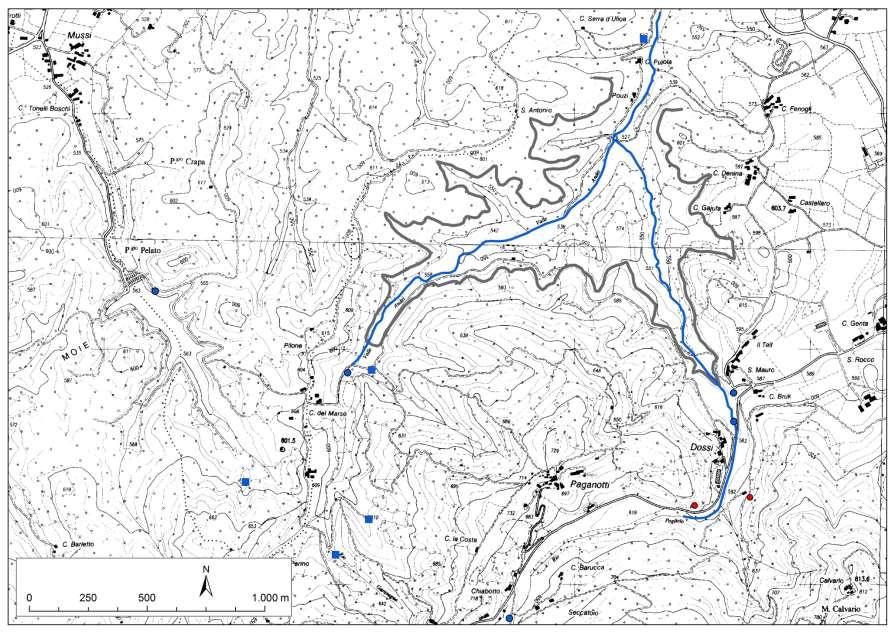 La situazione idrogeologica dell area: le sorgenti esaminate S. P.