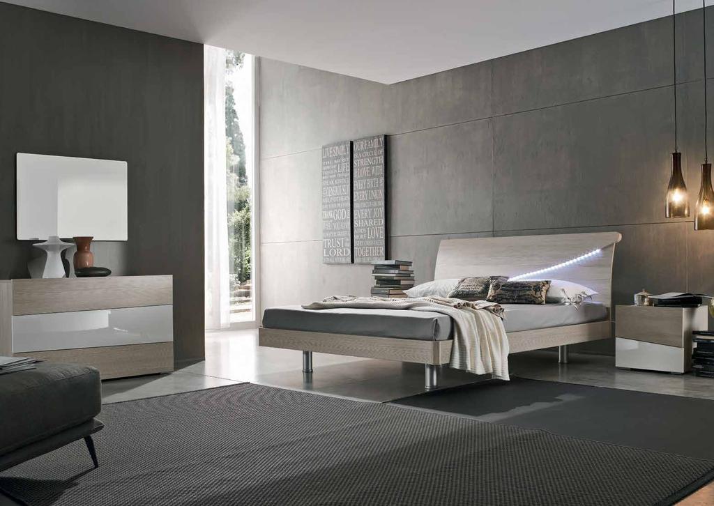 letti legno wooden beds tai letto tai larice, gruppo square larice / bianco lucido,