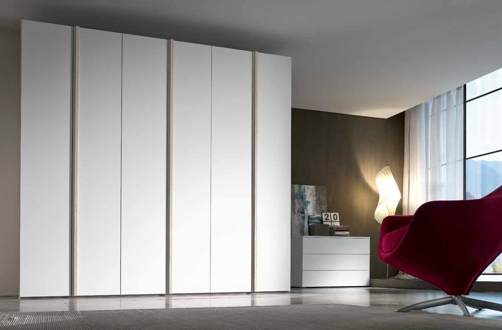 armadi battenti hinged door wardrobes top top armadio 6 ante battente struttura olmo naturale, ante bianco opaco, maniglia olmo naturale L 272,2