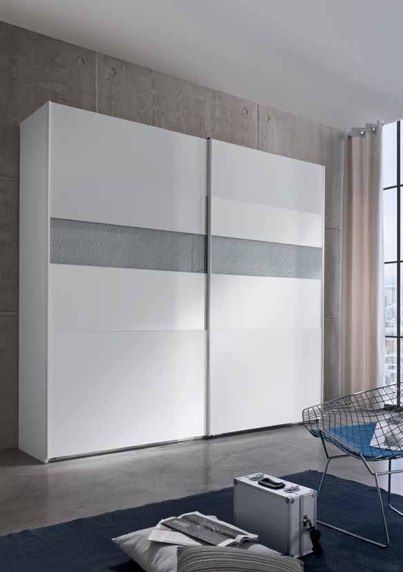 armadi scorrevoli sliding door wardrobes fascia fascia armadio 2 ante (135), bianco opaco con inserti diamond bianco L 272,2 cm H 251,2 cm P 60,6 cm 2 door (135) matt white carcass and doors, white