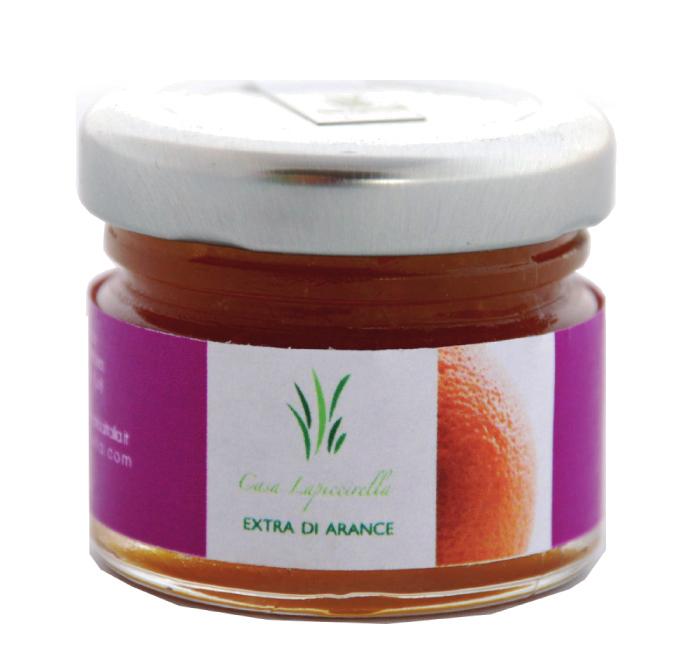 Extra di arancia Extra orange Ingredienti: arance 70%, zucchero. Addensante: pectina di frutta. Correttore di acidità: acido citrico. Senza conservanti aggiunti. Ingredients: bitter orange 70% sugar.