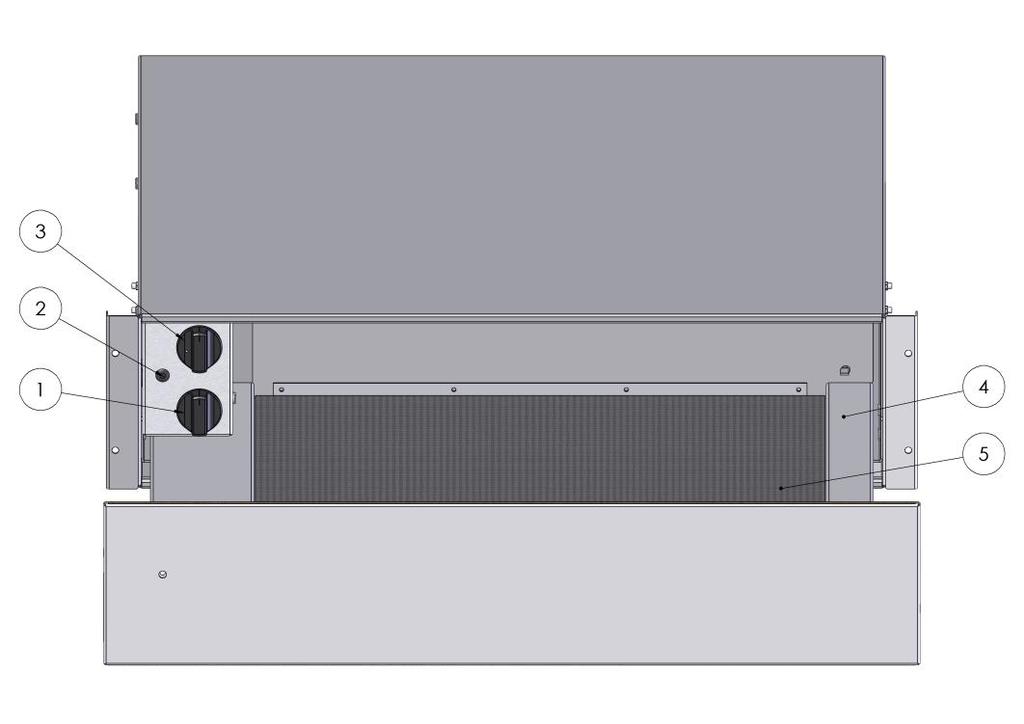 Descrizione del riscaldatore delle stoviglie 1. Timer per la selezione dell ora; interruttore per spegnere/accendere 2.