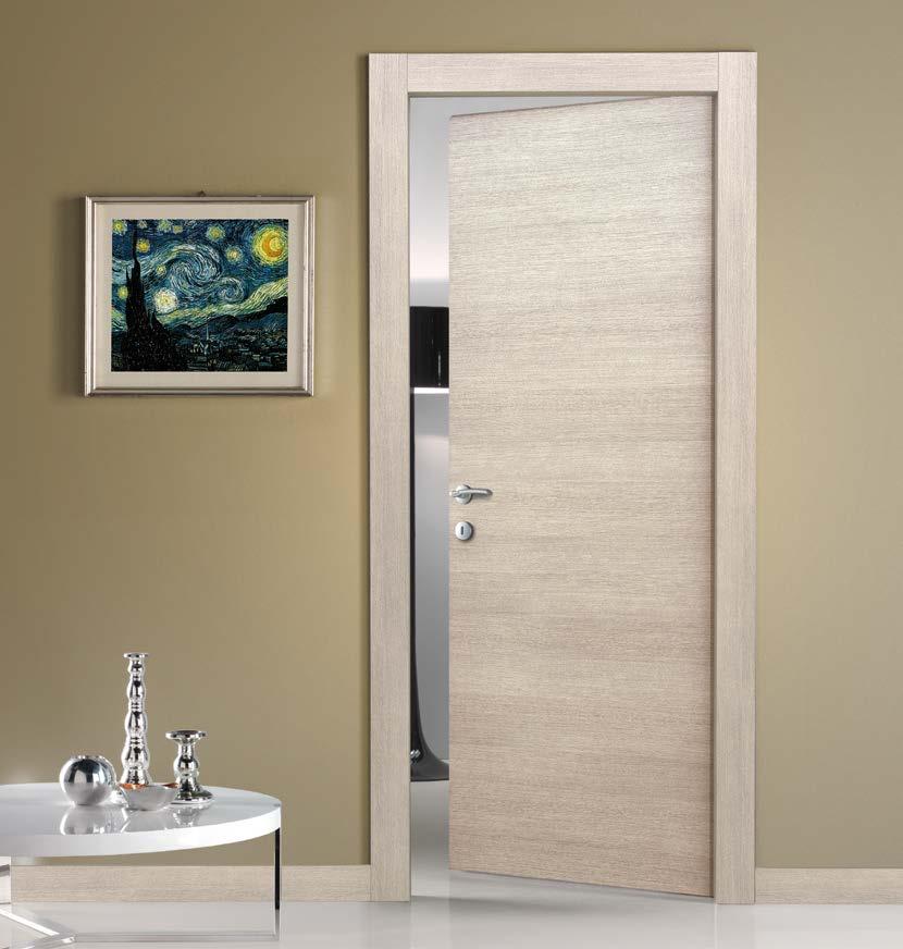 panel is flush with the frame, push opening Concealed hinges adjustable in the frame Glossy white
