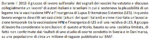 vaccinazione contro l HPV e LES Descrizione di 6 casi clinici