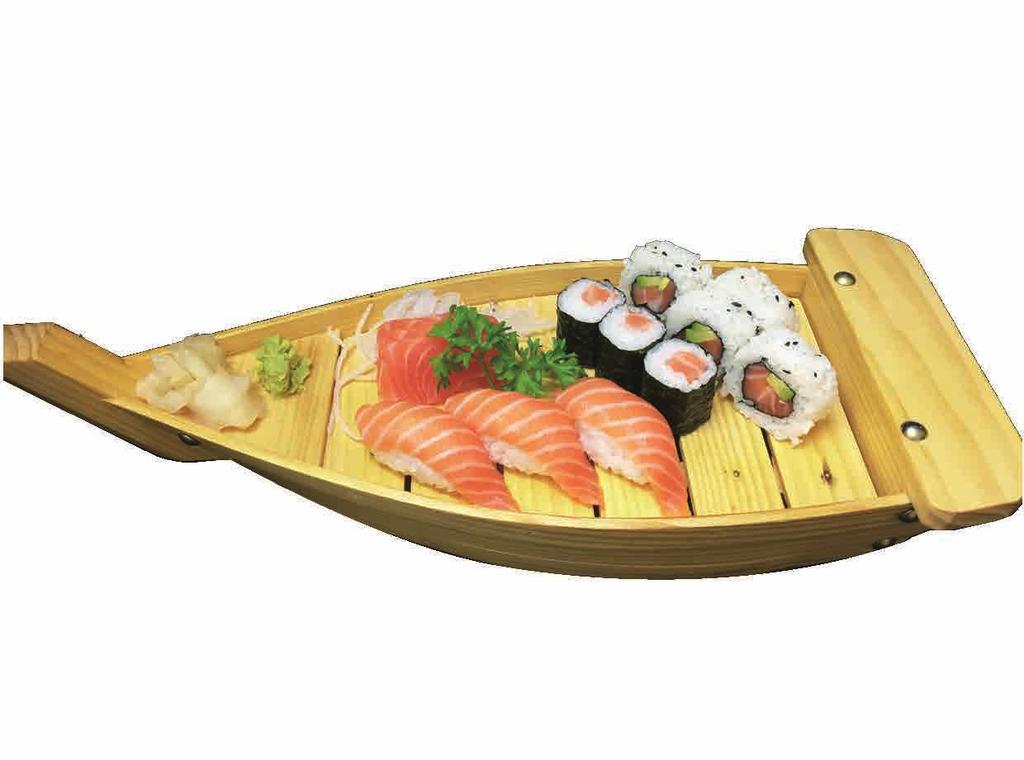 COMBINAZIONE MORIAWASE BARCA 1 3pz uramaki sal 3pz hosomaki salmone 3pz sushi 3pz