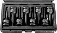 16 mm AMPIA GAMMA DI BUSSOLESET 1/2 - TORX Qualità CR-Mo, 8 pezzi in una scatola di plasticaforma TORX T25 / T27 / T0 / T0 / T5 / T50 / T55 / T60.