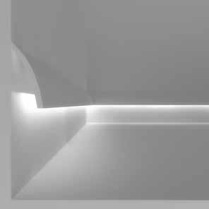 INTERNO. velette superficie cornice stondata per luce diffusa led da parete curved cornice for soft led lighting for wall EL502 profilo lineare linear profile 2000mm 78,74in 0,44 kg 0.