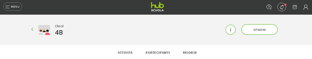 Aree e comandi principali all interno di una classe virtuale Riepilogo delle informazioni sulla classe (nome, tipologia, codice) Menù opzioni per modificare, bloccare o eliminare la classe virtuale