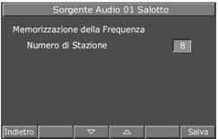 Con il tasto Sorgente Audio è possibile passare a riprodurre la sorgente audio successiva; con il tasto Zona OFF (dinamico in base allo stato) si può spegnere la zona; con il tasto Prossima si passa