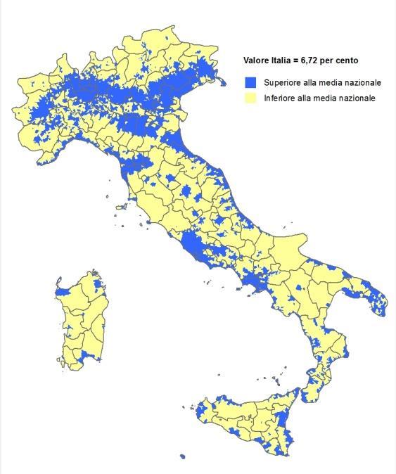 Basi Territoriali: stima dell urban sprawl Superficie delle località abitate (centri