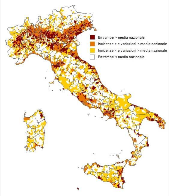 Variazione percentuale 2001-2011 c) Combinazioni di incidenza e variazioni % 9 Gli