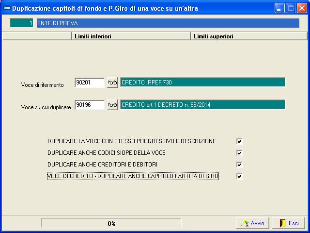 Finanziaria, mutuando, per esempio, le impostazioni dalla voce 90201 Credito Irpef 730.