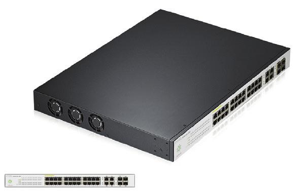 1X SWITCH NSW100-28P 24-port GbE Nebula Cloud Managed PoE Switch with 4 GbE combo ports Essential L2 features