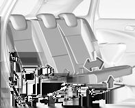 48 Sedili, sistemi di sicurezza Sedili posteriori Bracciolo Regolazione longitudinale Sui veicoli con sedili posteriori scorrevoli, entrambe le parti dei sedili posteriori possono essere portate in
