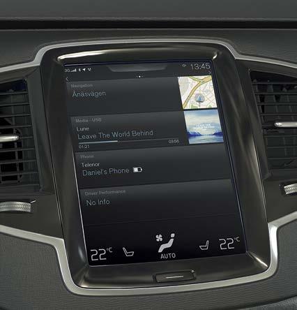 Display centrale Numerose funzioni principali dell'automobile si gestiscono dal display centrale.