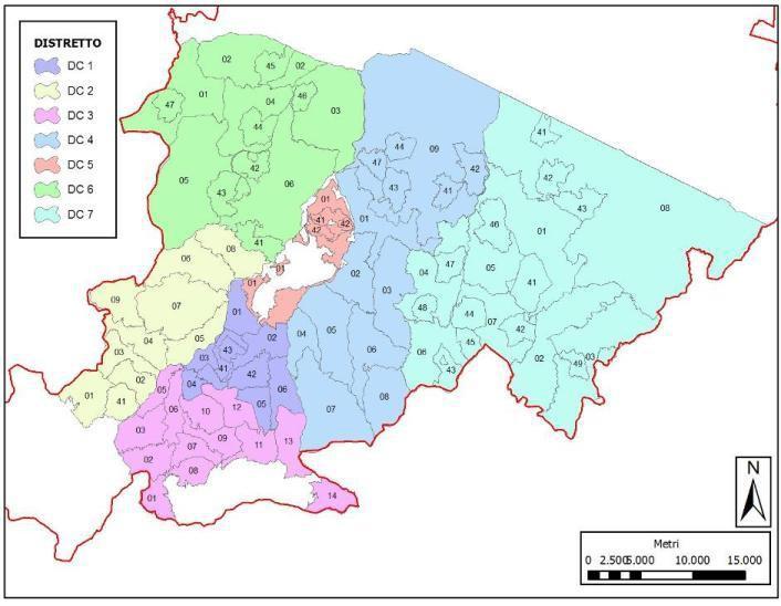 Tavola.7: cartografia dei distretti di Bologna dal.