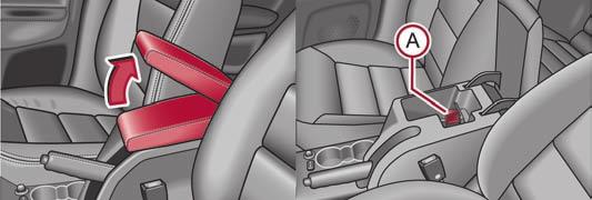 Sedili e bagagli 65 Per non compromettere il raggio d'azione degli airbag laterali, utilizzare la zona A fig. 74 dello scomparto esclusivamente per riporvi oggetti che non fuoriescono.
