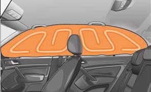 Sistema airbag 97 Airbag della testa* Descrizione degli airbag della testa In combinazione con l'airbag laterale, l'airbag per la testa aumenta la protezione degli occupanti della vettura in caso di