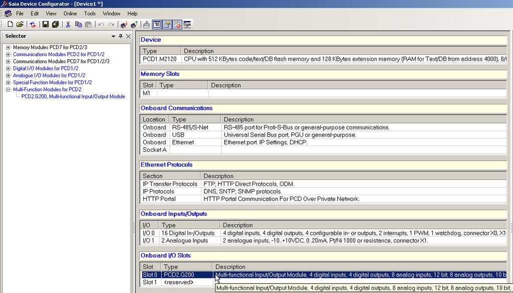 Simboli 3.2.1 Configuratore di dispositivi 3.2.1.1 Scelta del modulo Il PCD2.