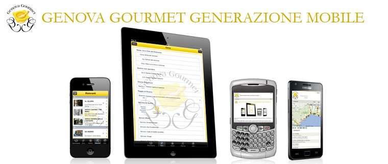 I servizi Da oggi Genova Gourmet offre anche una serie di soluzioni mobili dedicate al marchio ed ai ristoranti: un sito web dedicato al mondo mobile Genova Gourmet,