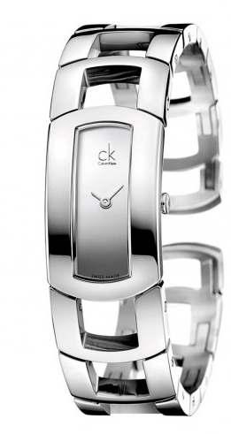 CALVIN KLEIN DRESS K3Y2M118 255,00 Cassa rettangolare in acciaio Quadrante silver logato con