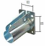 STAFFA PARAFANGO 45 ZINCATA CON ALETTE Ø 54 12 200 402 Staffa zincata piegata di 45 Ø 54 a saldare Fissata al telaio del veicolo previa saldatura o fissata al