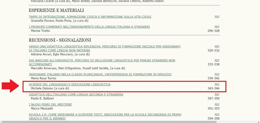 Scorrere nella pagina fino a