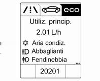 viene indicato il valore del consumo attuale. dispositivi elettrici, senza attivazione da parte del conducente.