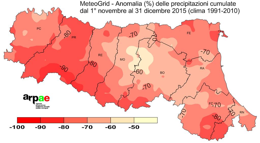 1. L'andamento delle precipitazioni dal 1 novembre 215 al 1 maggio 216.