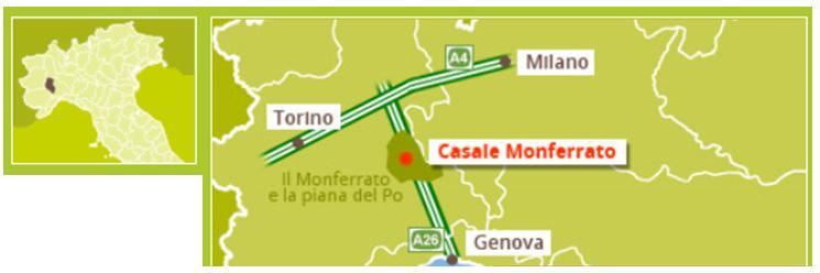 Il Monferrato Casalese, in particolare, si trova tra la pianura del fiume Po e le colline monferrine ed è costituito dalla città di