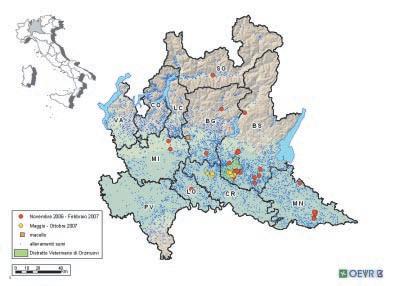 do periodo epidemico si sono verificati in una zona ben delimitata a cavallo tra le province di Brescia e di Cremona.