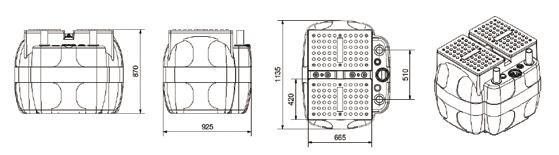 Modello Peso [kg] D-TANK 200 13,0 D-TANK 200 E 23,0 DIMENSIONI D-TANK 600 Modello