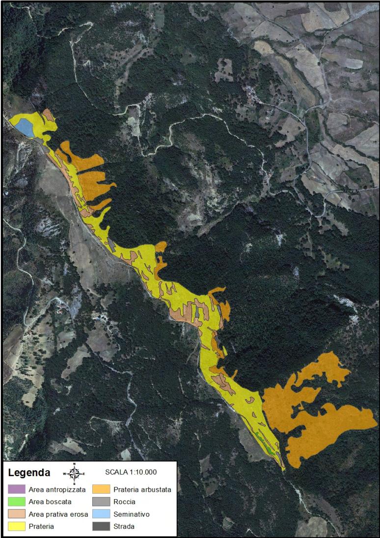 Figura 7: habitat individuati nella Zona B Monte dell Impiso ZONA B Monte dell Impiso- Habitat 6210 Pendenza media = 45% Esposizione prevalente = Sud Ovest Altitudine da 1020 a 1319 m s.l.m. Sup. tot.