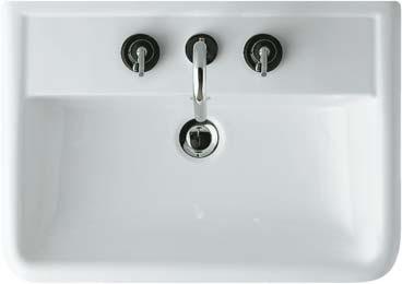 omplete with screw fasteners for wall mounting. Lavabo da cm. monoforo predisposto a tre fori.