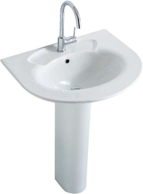 PRIMA Lavabo da cm. monoforo. Il lavabo può essere completato con la colonna o la semicolonna in ceramica.