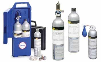 Dispositivi di taratura e test Gas di taratura Disponibili in bombole da 17, 34, 58 e 103 litri (in base al tipo di gas) Regolatori Serie di regolatori automatici di flusso e regolatori del gas di