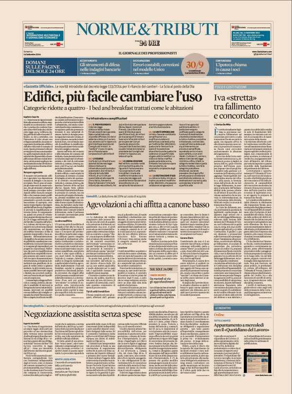 Pagina 17 Il Sole 24 Ore pubblica amministrazione Immobili. La deduzione del 20% sul costo di acquisto.