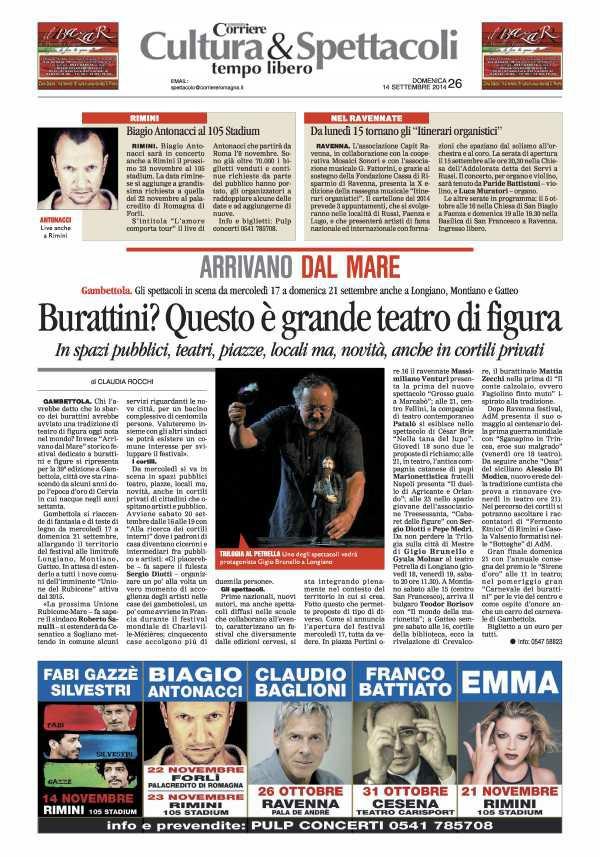 Pagina 26 Corriere di Romagna (ed. Ravenna Imola) cultura e turismo NEL RAVENNATE. Da lunedì 15 tornano gli "Itinerari organistici" RAVENNA.