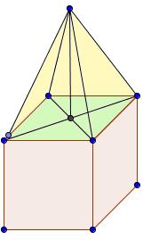 Esame di stato scuola media Esempio di tema d esame 004 UbiMath - 4 Quesito Geometria solida CUBO Af = 15 = 5 cm V cubo = s = 15 = 75 cm PIRAMIDE h piramide =