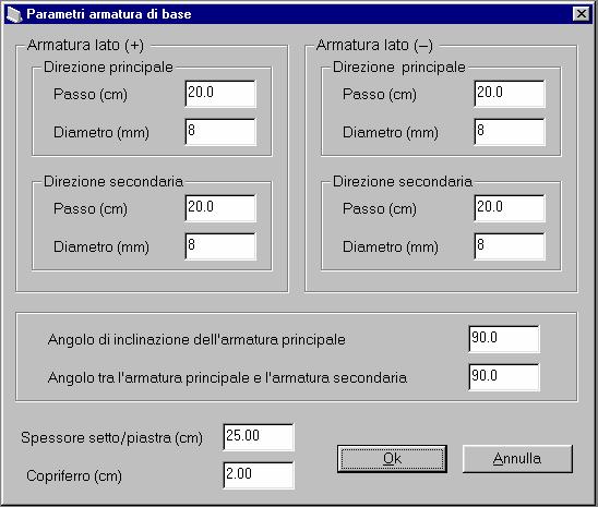 3. Nella finestra che viene visualizzata inserire i valori dei parametri richiesti e premere il pulsante Ok; 4.