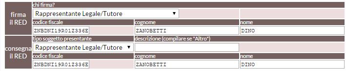 In questo caso la sottoscrizione del modello deve essere effettuata dal Rappresentante legale/tutore.